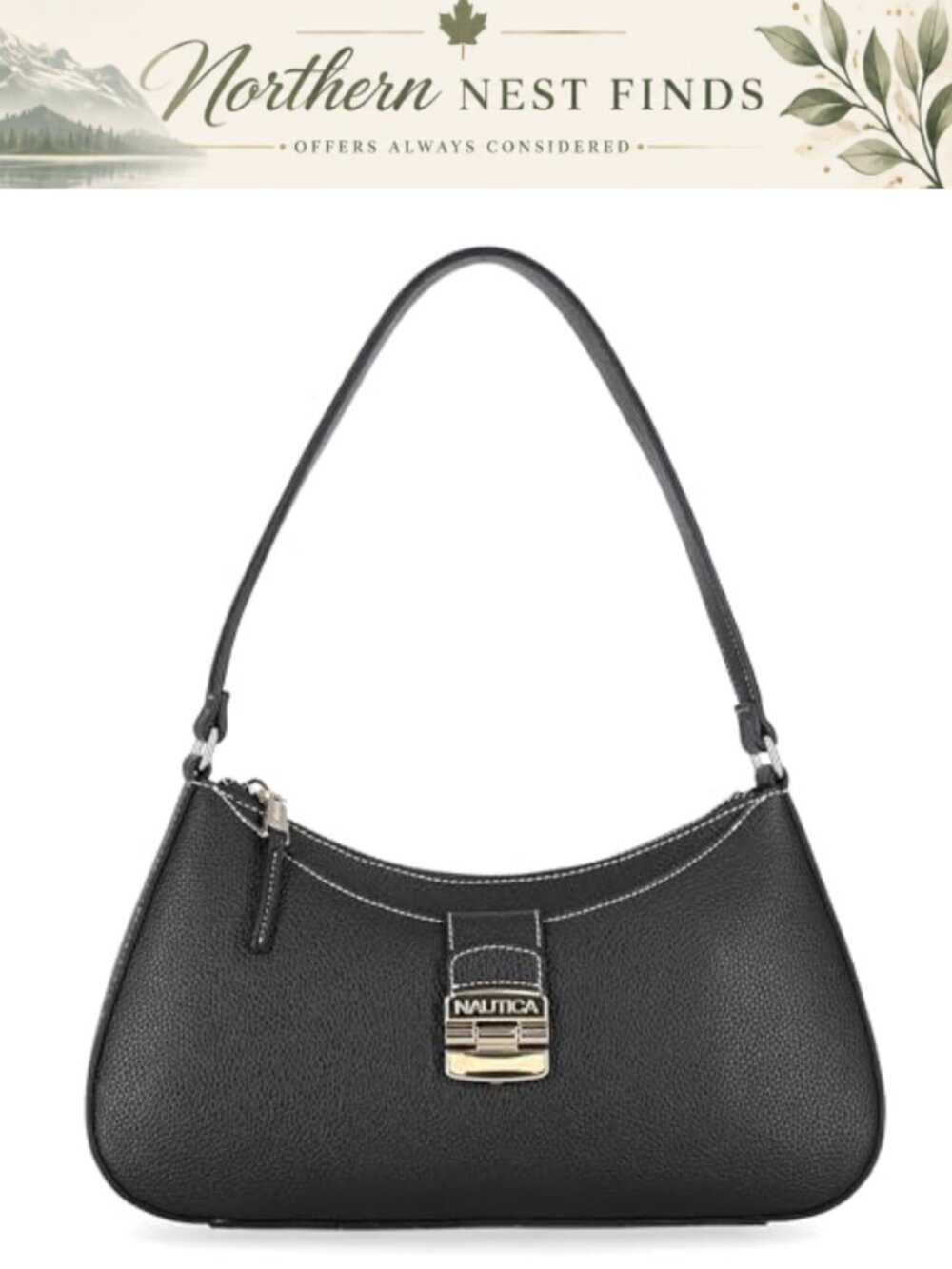 Vegan Leather Hobo Shoulder Bag, Large Capacity, Zipper Closure